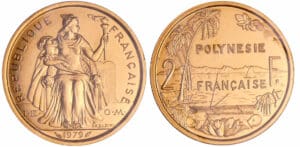 Polynésie Française - Piéfort 2 francs Or 1979 certificat N°100