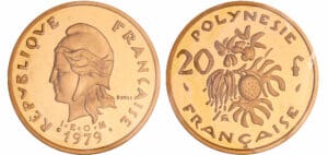 Polynésie Française - Piéfort 20 francs Or 1979 certificat N°001