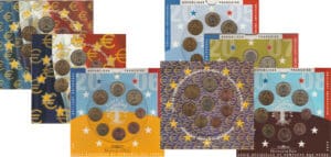 Cinquième république (1959- ) - Lot de 7 boitiers BU euro de la Monnaie de Paris de 2002 à 2008