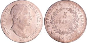 Bonaparte premier consul (1799-1804) - 5 francs An 12 K (Bordeaux) Bonaparte premier consul (1799-1804) - 5 francs An 12 K (Bordeaux)