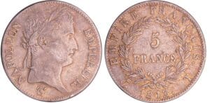 France - Napoléon 1er (1804-1814) - 5 francs revers empire 1813 T (Nantes)