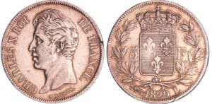 Charles X (1824-1830) - 5 francs 2ème type 1829 L (Bayonne) Charles X (1824-1830) - 5 francs 2ème type 1829 L (Bayonne)