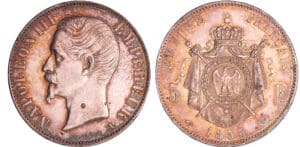 Napoléon III (1852-1870) - 5 francs tête nue 1855 A (Paris)