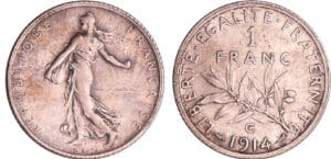Troisième république (1871-1940) - 1 franc Semeuse 1914 C