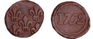 Inde - Territoire de Pondichéry - Louis XV (1715-1774) - 1/4 de biche 1752
