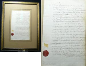 Document manuscrit sur la remise de fausses monnaies au directeur,RENARD du TASTA, de la Monnaie de Paris, 1729 Document manuscrit sur la remise de fausses monnaies au directeur,RENARD du TASTA, de la Monnaie de Paris, 1729