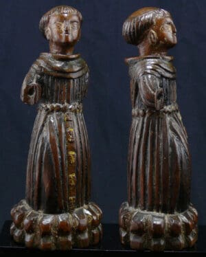 Espagne - Statuette de moine en bois - 1800 ap. J.-C. Espagne - Statuette de moine en bois - 1800 ap. J.-C.