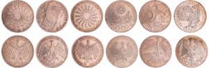 Allemagne - RFA - Lot de 6 monnaies de 10 deutsche mark JO 1972