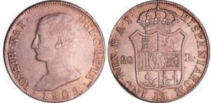 Espagne - Joseph Napoléon - 20 reales - 5 pesetas 1809 AI (Madrid)
