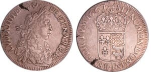 Louis XIV (1643-1715) - Ecu de Béarn au buste juvénile - 1667 (Pau)