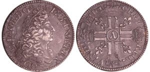 Louis XIV (1643-1715) - Ecu aux 8 L, 1er type - 1691 A (Paris) flan réf.