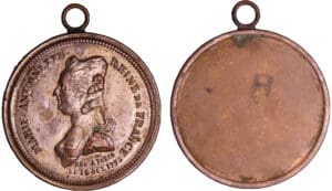 France - Révolution - Palloy. Médaille bi-métallique de Marie Antoinette reine de France, 1793 France - Révolution - Palloy. Médaille bi-métallique de Marie Antoinette reine de France, 1793
