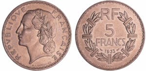 Troisième république (1871-1940) - 5 francs lavrillier 1933 essai
