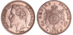 Napoléon III (1852-1870) - 2 francs tête laurée 1868 A (Paris)