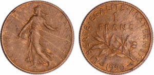 Troisième république (1871-1940) - 1 franc semeuse Epreuve en Bronze -alu 1920