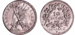 Italie - République Italienne (Lombardie) - 10 soldi 1804 III M (Milan), épreuve en étain