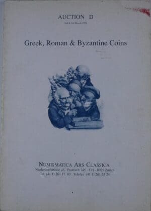 Catalogue de vente, Greek, roman & byzantine coins, auction D, NAC 2-3 mars 1994