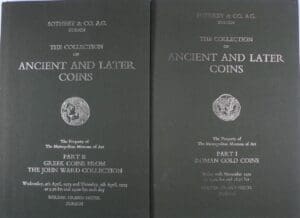 Catalogue de vente, Catalogue of the collection of ancient and later coins, Part I roman gold coins, part II greek coins from the John Ward collection, Sotheby & Co. A.G., 10 novembre 1972 et 4-5 avril 1973 Catalogue de vente, Catalogue of the collection of ancient and later coins, Part I roman gold coins, part II greek coins from the John Ward collection, Sotheby & Co. A.G., 10 novembre 1972 et 4-5 avril 1973