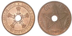 Congo Belge - Léopold II - 10 centimes 1888