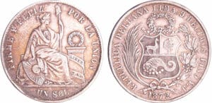 Pérou - République - Sol 1872 YJ (Lima)