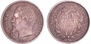Napoléon III (1852-1870) - 50 centimes tête nue 1858 A (Paris)