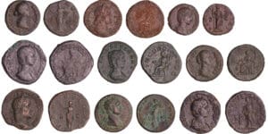 Lot de 9 bronzes romains