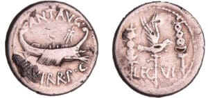 Marc Antoine - Denier des Légions VI, monnaie fourrée