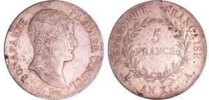 France - Bonaparte premier consul (1799-1804) - 5 Francs An XI A (Paris)