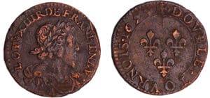 Louis XIII (1610-1643) - Double tournois au buste viril drapé à l’antique - 1629 A (Paris)