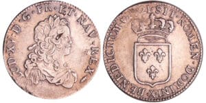 France - Louis XV (1715-1774) - 1/3 d'écu de France - 1721 X (Amiens) flan neuf