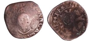 France - Louis XIII (1610-1643) - Quinzain contremarqué au lis sur un douzain d'Henri IV 1594