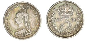 Angleterre - Victoria - 3 pence 1890