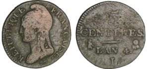Directoire (1795-1799) - 5 centimes Dupré - petit module -  An 4 I (Limoges)
