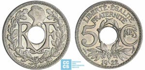 5 centimes Lindauer - Petit module - 1922 (Poissy)