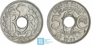 5 centimes Lindauer - Petit module - 1923 (Poissy)