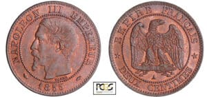 Napoléon III (1852-1870) - 2 centimes Napoléon tête nue 1855 A (Paris)