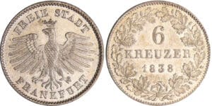 Allemagne - Frankfurt - 6 kreuzer 1838
