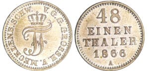 Allemagne - Mecklenburg-Schwerin - Friedrich Franz II (1842-1883) - Shilling 1866