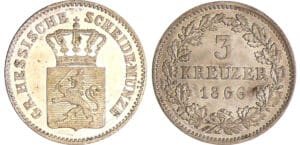 Allemagne - Hessen-Darmstadt - Ludwig III (1848-1877) - 3 kreuzer 1866