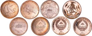 Cambodge - Lot de 4 monnaies de 20 reis