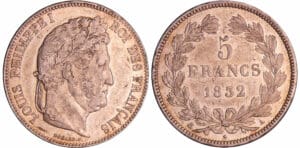 5 francs Louis-Philippe I tête laurée 2ème type 1838 A (Paris)