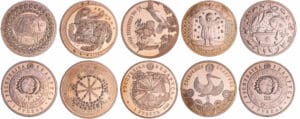 Bielorussie - Lot de 5 monnaies de 1 rouble 2009 et 2010 Bielorussie - Lot de 5 monnaies de 1 rouble 2009 et 2010