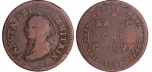 Vatican - Pie VI (1775-1799) -5 baiocchi 1797  Anno XXIII