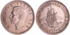 Afrique du sud - George VII - 5 schilling 1952