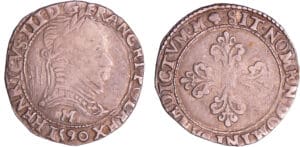 Henri III (1574-1589) - Ligue - Demi-franc au col plat - 1590 M (Toulouse).