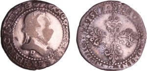Henri III (1574-1589) - Demi-franc au col plat - 1587 B (Rouen)