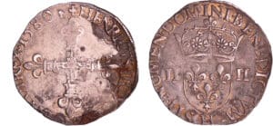 Henri III (1574-1589) - Quart d'écu - 1580 H (La Rochelle)