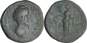 Faustine mère - Sesterce (141, Rome) - La Piétè Faustine mère - Sesterce (141, Rome) - La Piétè