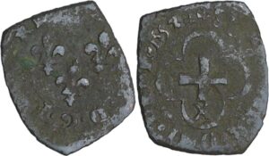 France - Henri II (1547-1559) - Double tournois 2ème type - 1552 X (Villefranche-de-Rouergue)