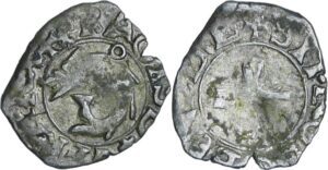 France - François 1er (1515-1547) - Liard au dauphin à la croisette - Montélimar